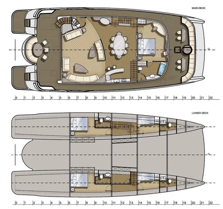 72 foot Catamaran Power Boats layout (2)