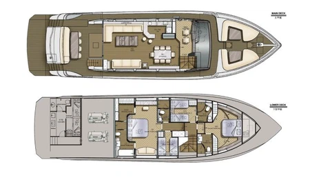 85ft Luxury Performance Boat layout 2
