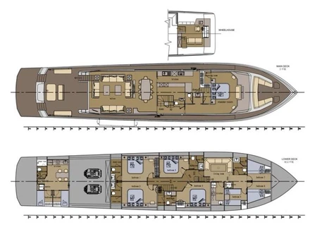 110' Luxury Private Boats layout 2